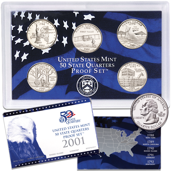 2001-S U.S. Mint Statehood Quarters Clad Proof Set