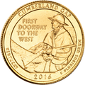 2016-P  Gold-Plated Cumberland Gap National Historical Park Quarter