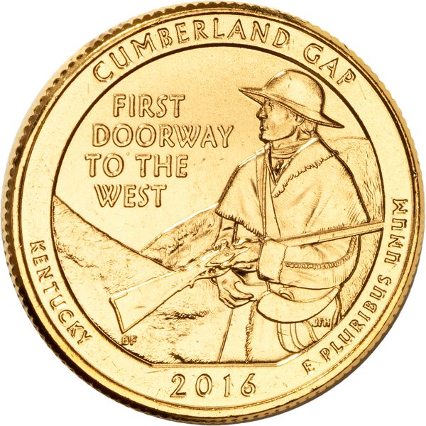 2016-P  Gold-Plated Cumberland Gap National Historical Park Quarter