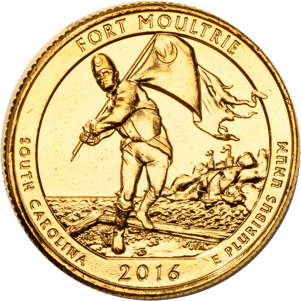 2016-P   Gold-Plated Fort Moultrie (Fort Sumter National Monument) Quarter