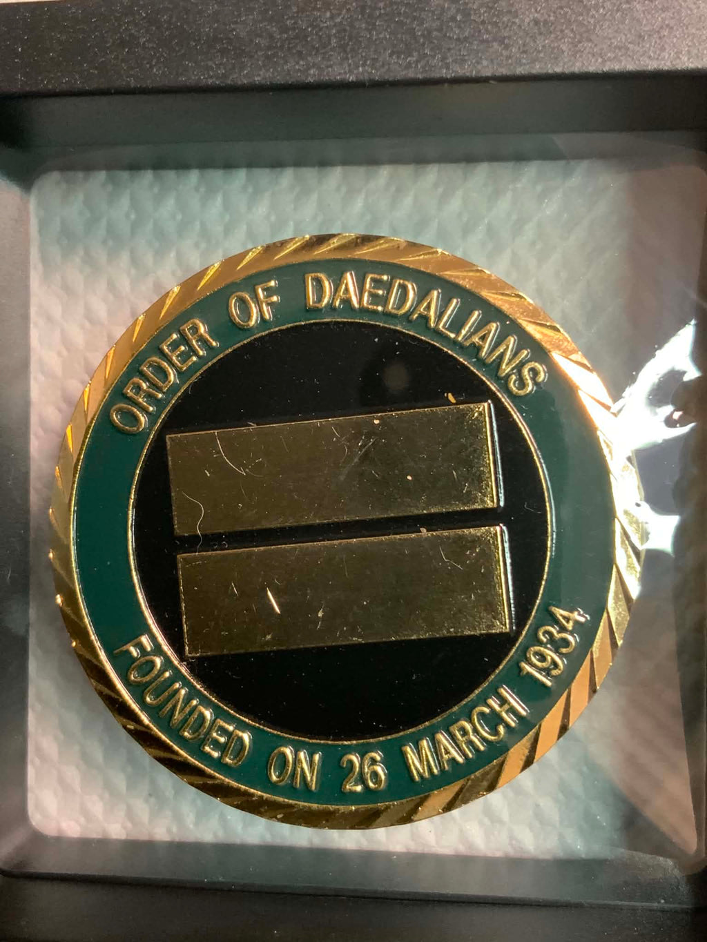 Dedalian Challenge coin Tx.