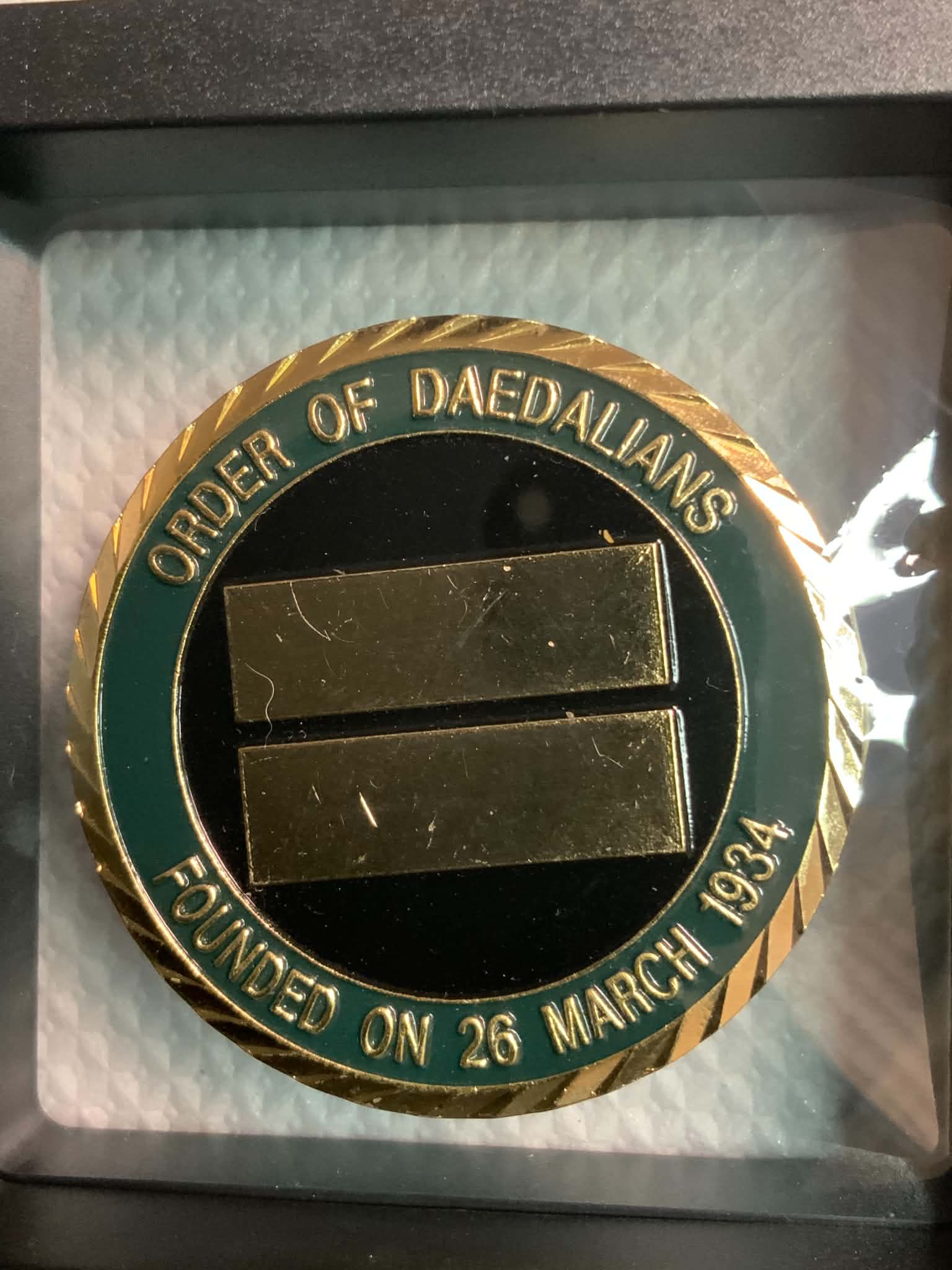 Dedalian Challenge coin Tx.