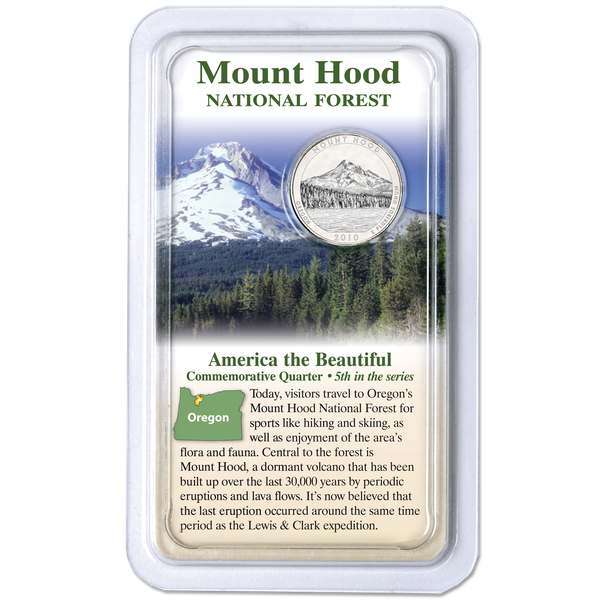 2010 Mount Hood National Forest Quarter in Showpak, Uncirculated, MS60