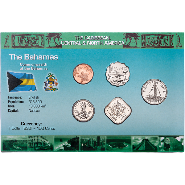 Bahamas Coin Set in Custom Holder UNC